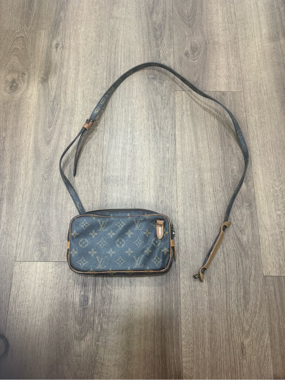 Louis Vuitton Monogram Crossbody Camera Bag - Dark Brown/Black Trim